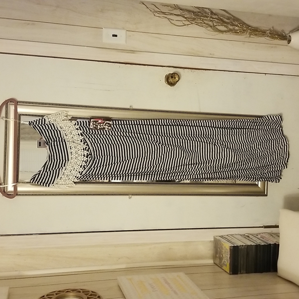 Trixxi nautical strapless maxi dress